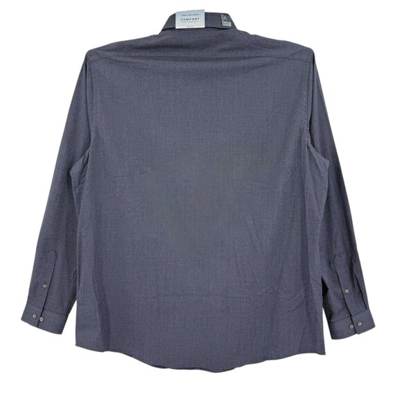 Van Heusen Men's Comfort Performance Stretch Blue Dress Shirt Size Tall 18-37/38 - Picture 2 of 10